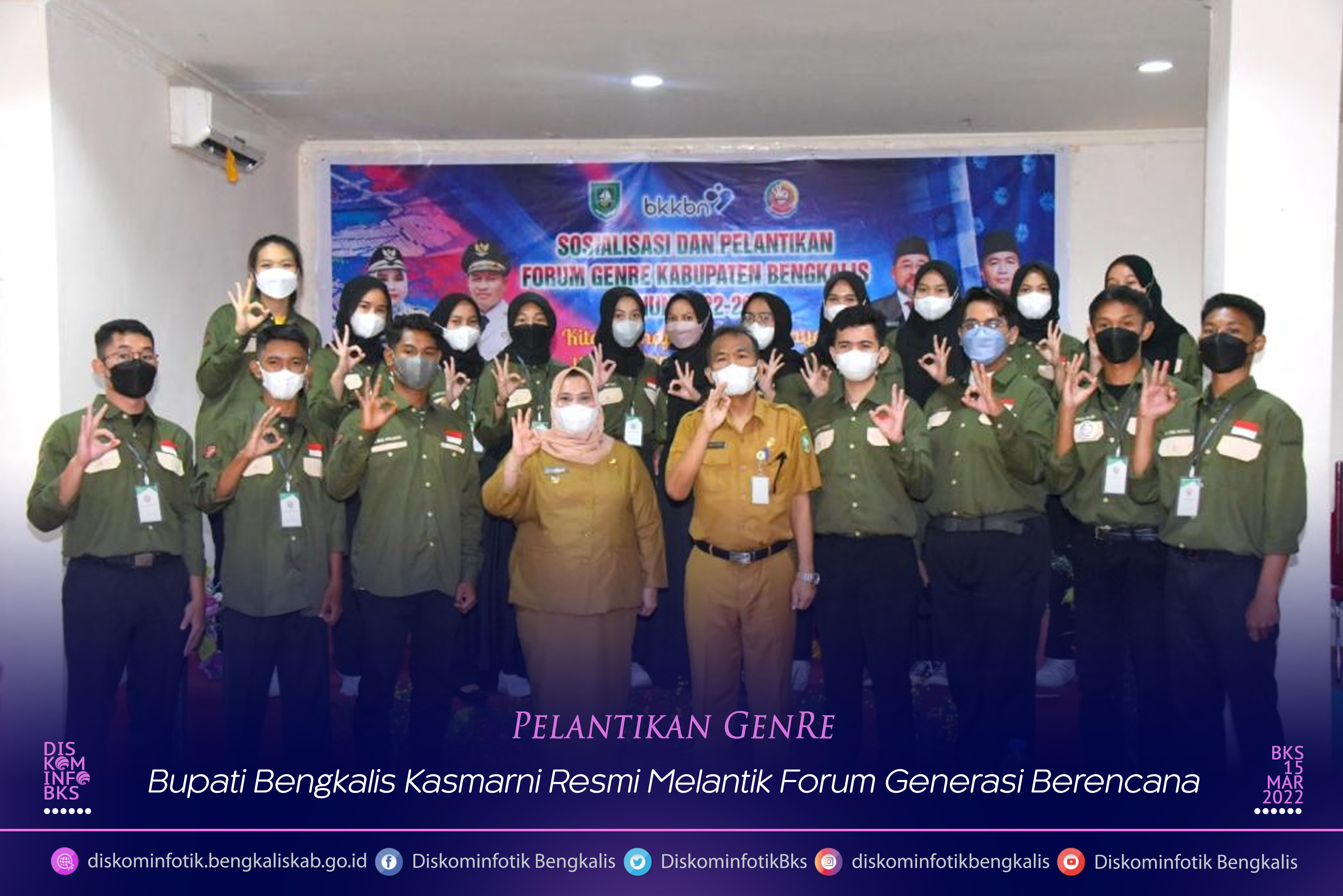Bupati Bengkalis Kasmarni Resmi Melantik Forum Generasi Berencana Desa Petani